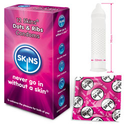 Skins Condoms Dots and Ribs 12 Pack